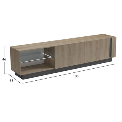 ΕΠΙΠΛΟ ΤΗΛΕΟΡΑΣΗΣ NOURISHE ΜΕΛΑΜΙΝΗ SONAMA ΓΚΡΙ 186x35x46