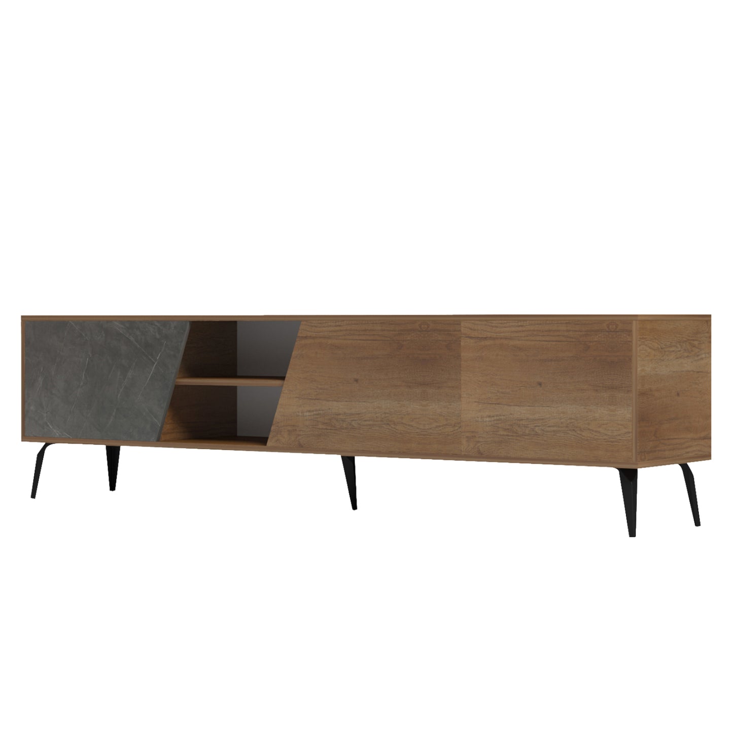 ΕΠΙΠΛΟ ΤΗΛΕΟΡΑΣΗΣ CATERRA ΜΕΛΑΜΙΝΗ ΦΥΣΙΚΟ MOORE STONE 180x35.5x48