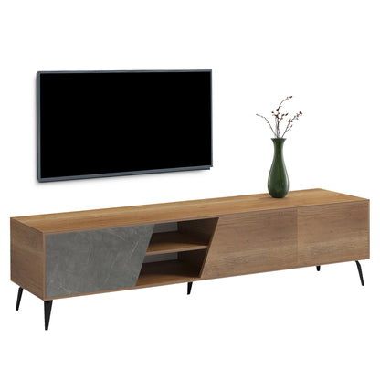 ΕΠΙΠΛΟ ΤΗΛΕΟΡΑΣΗΣ CATERRA ΜΕΛΑΜΙΝΗ ΦΥΣΙΚΟ MOORE STONE 180x35.5x48