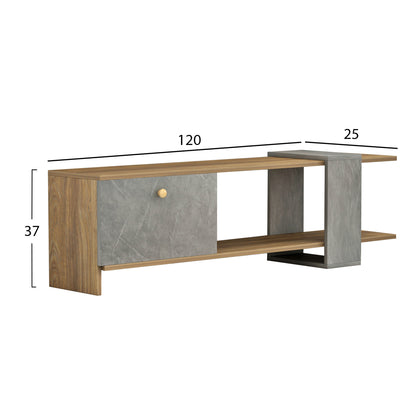 HENRIETTE TV STAND MELAMINE WALNUT STONE TEXTURE 120x28.5x39