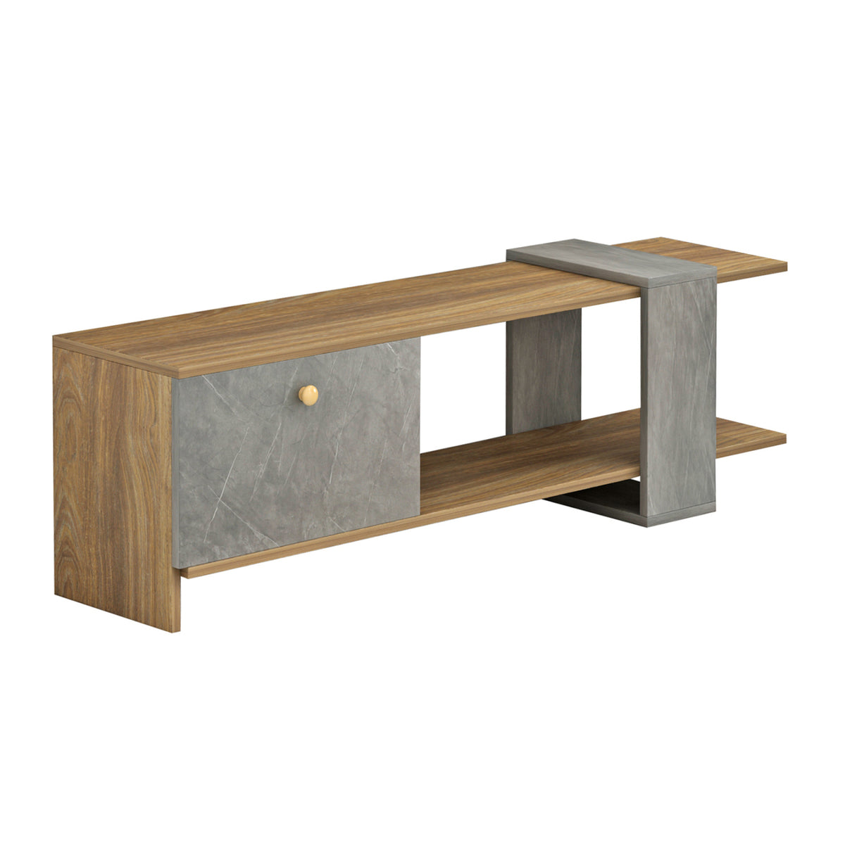 HENRIETTE TV STAND MELAMINE WALNUT STONE TEXTURE 120x28.5x39