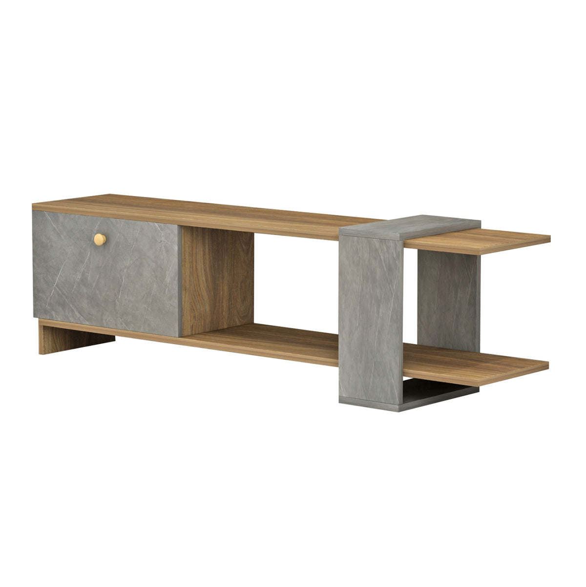 HENRIETTE TV STAND MELAMINE WALNUT STONE TEXTURE 120x28.5x39
