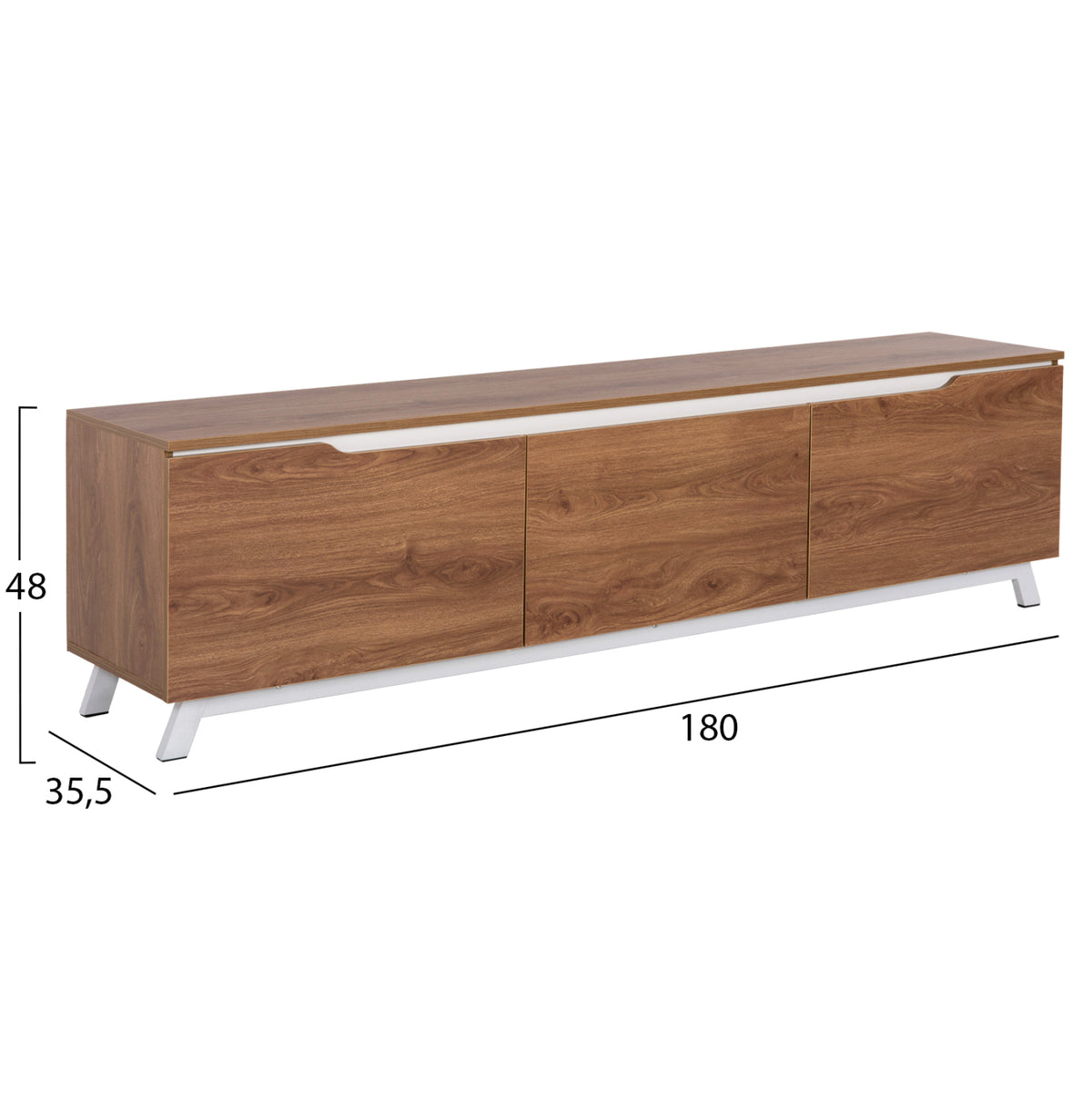 KIMIA TV STAND MELAMINE NATURAL WHITE 180x35x48.5