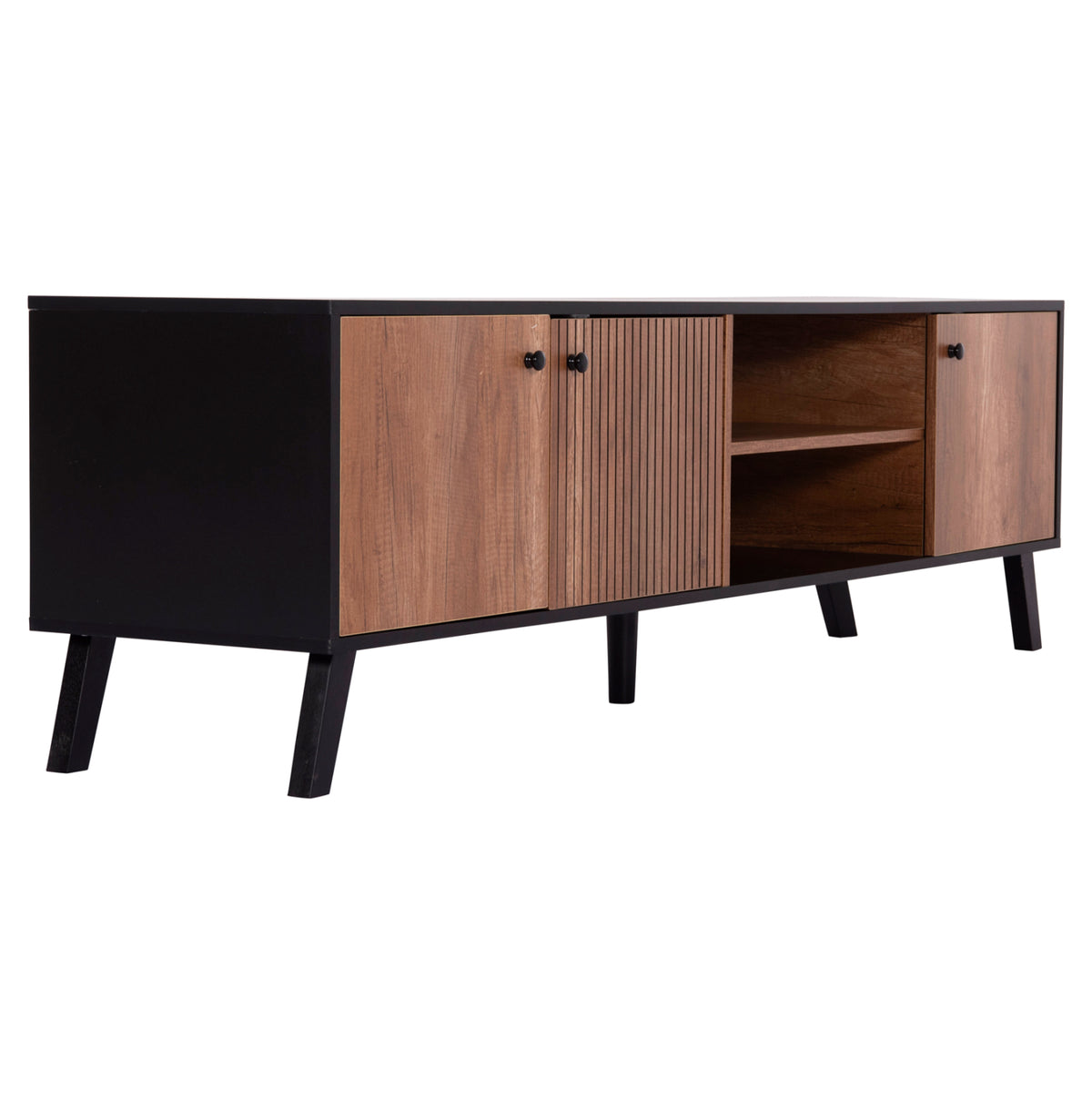 KRUDEN TV STAND MELAMINE IN BLACK NATURAL 180x40x51