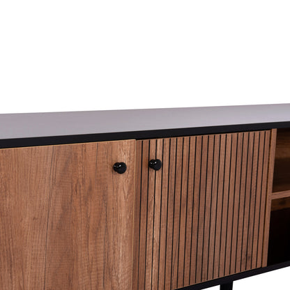 KRUDEN TV STAND MELAMINE IN BLACK NATURAL 180x40x51