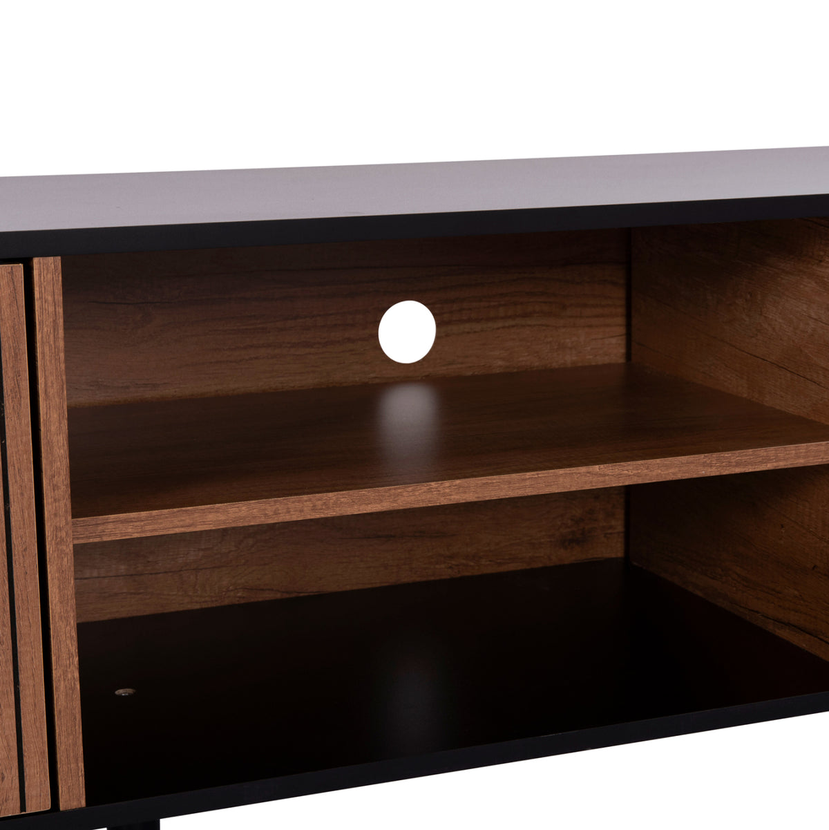 KRUDEN TV STAND MELAMINE IN BLACK NATURAL 180x40x51
