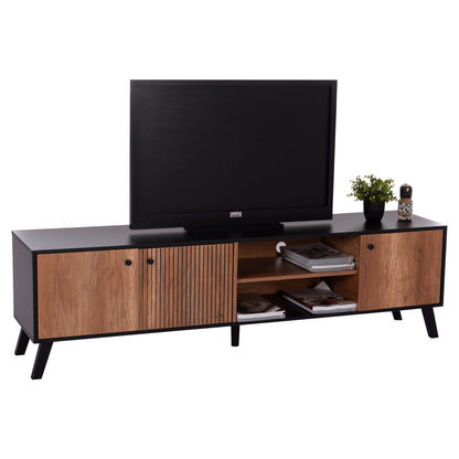 KRUDEN TV STAND MELAMINE IN BLACK NATURAL 180x40x51