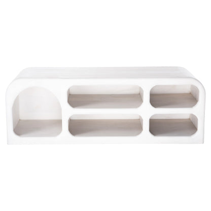 ΕΠΙΠΛΟ ΤΗΛΕΟΡΑΣΗΣ HANDYR ΜΑΣΙΦ ΞΥΛΟ MANGO ΣΕ ΛΕΥΚΟ 130x40x45
