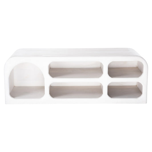 ΕΠΙΠΛΟ ΤΗΛΕΟΡΑΣΗΣ HANDYR ΜΑΣΙΦ ΞΥΛΟ MANGO ΣΕ ΛΕΥΚΟ 130x40x45