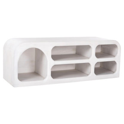 ΕΠΙΠΛΟ ΤΗΛΕΟΡΑΣΗΣ HANDYR ΜΑΣΙΦ ΞΥΛΟ MANGO ΣΕ ΛΕΥΚΟ 130x40x45
