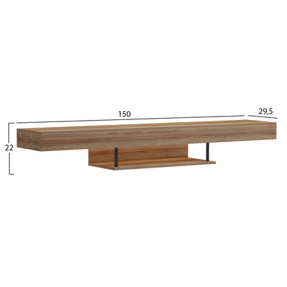 ΕΠΙΠΛΟ ΤΗΛΕΟΡΑΣΗΣ ΤΟΙΧΟΥ ME LED SAVOR ΜΕΛΑΜΙΝΗ ΣΕ OAK 150x29,5x22