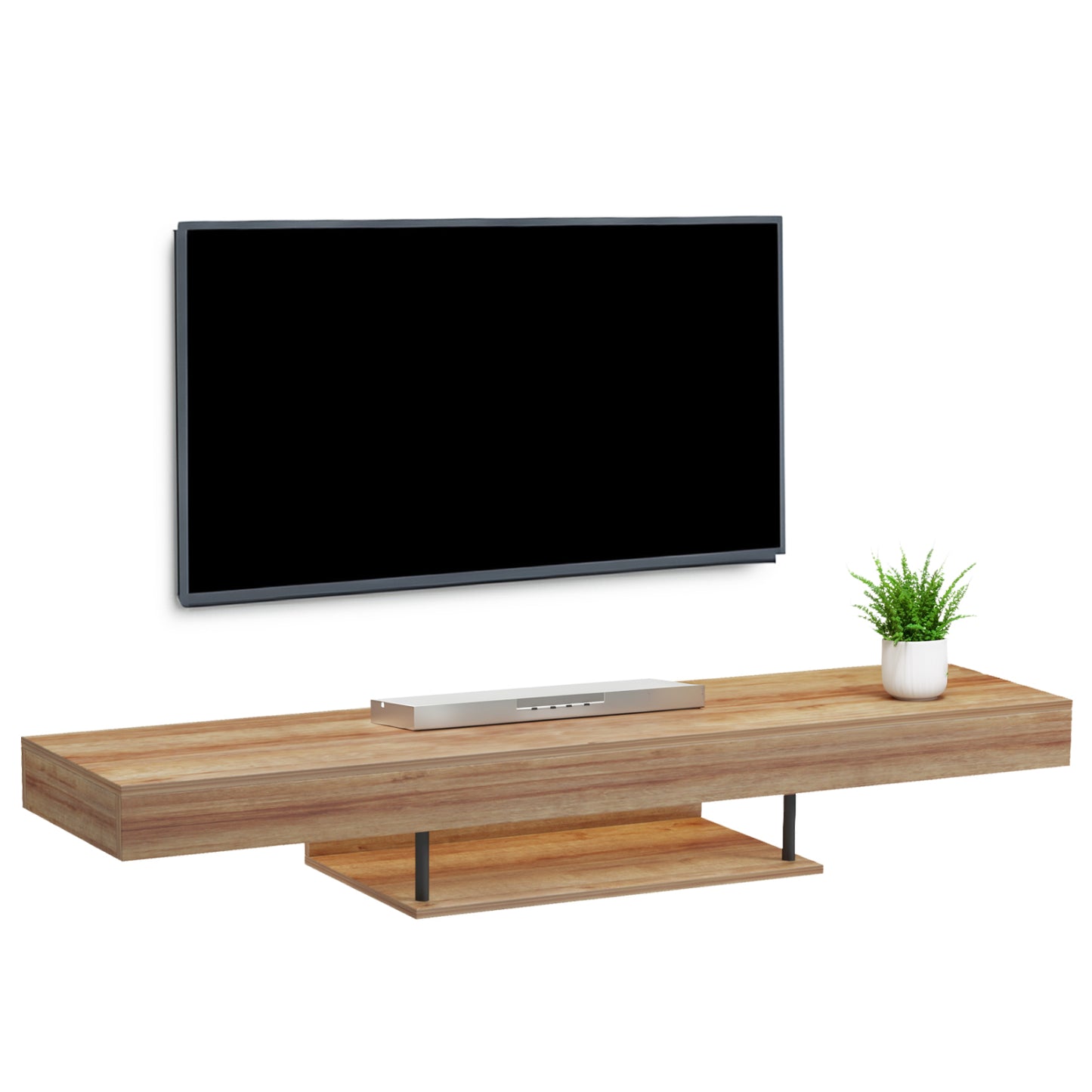 ΕΠΙΠΛΟ ΤΗΛΕΟΡΑΣΗΣ ΤΟΙΧΟΥ ME LED SAVOR ΜΕΛΑΜΙΝΗ ΣΕ OAK 150x29,5x22