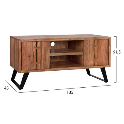TV UNIT FANSI SOLID ACACIA WOOD NATURAL 135x43x61,5