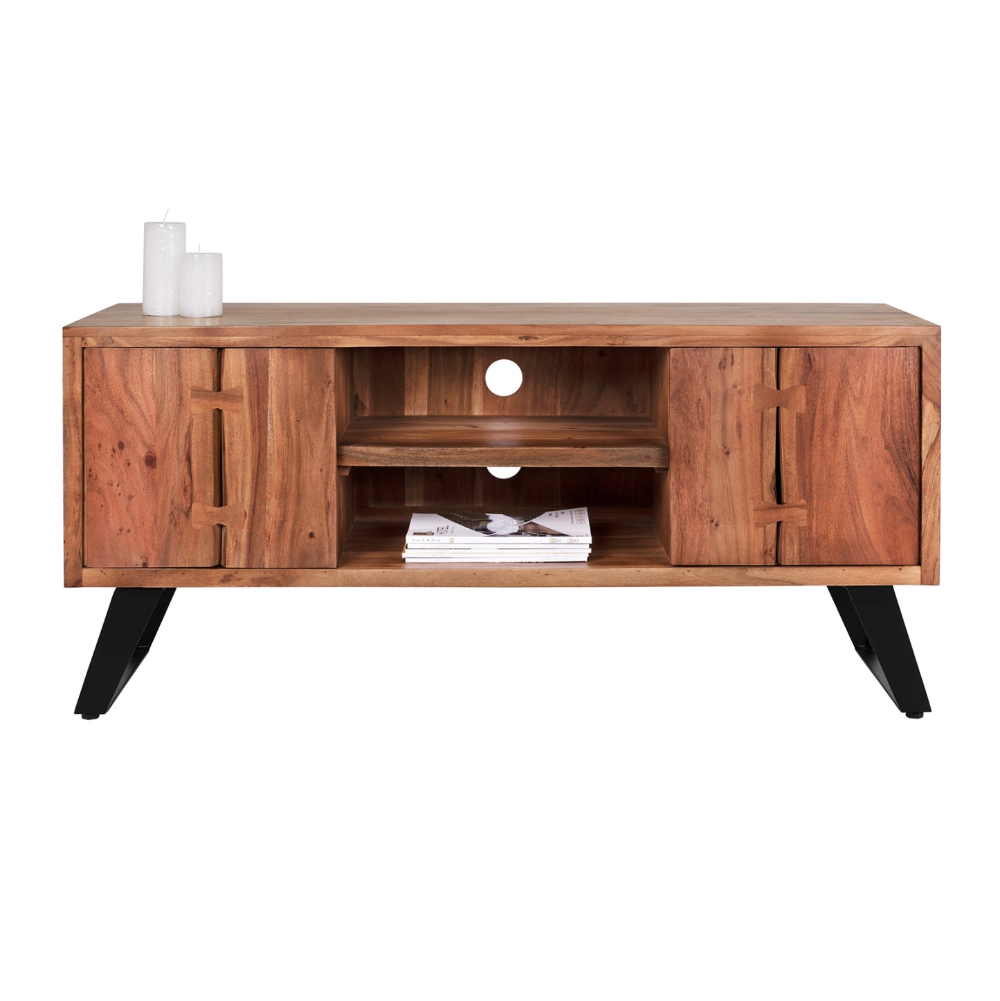 TV UNIT FANSI SOLID ACACIA WOOD NATURAL 135x43x61,5