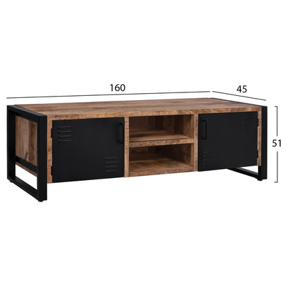 ΕΠΙΠΛΟ TV TURNER ΜΕΤΑΛΛΟ & ΜΑΣΙΦ ΞΥΛΟ MANGO ΦΥΣΙΚΟ 160x45x51