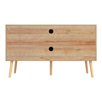 COLM MELAMINE TV STAND WITH RATTAN DOORS IN NATURAL COLOR 120x39x57