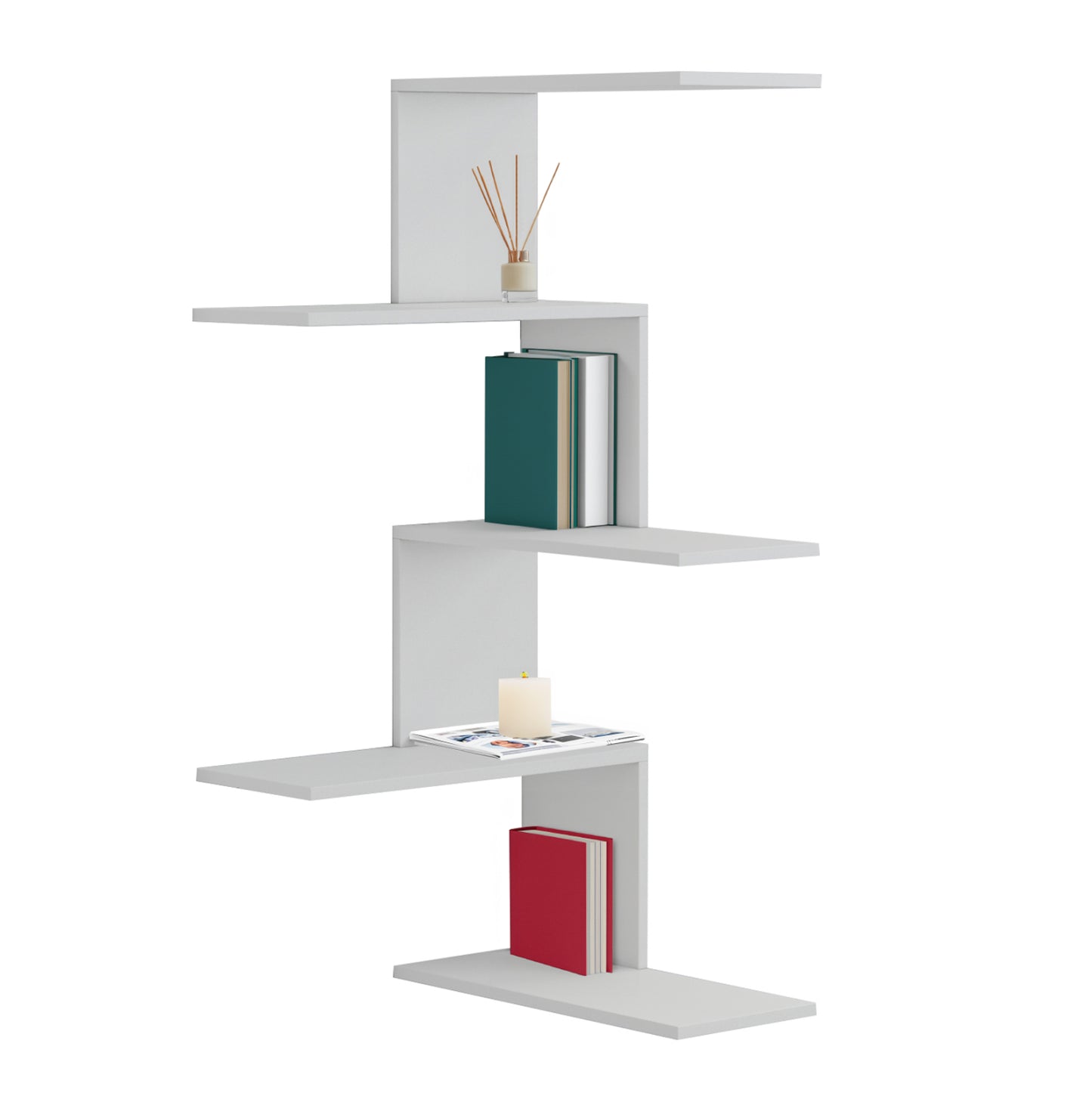 RORY WALL SHELF MELAMINE IN WHITE 22x51.5x109