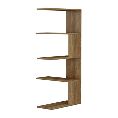 WALL SHELF RORY MELAMINE IN DARK NATURAL 22x51.5x109