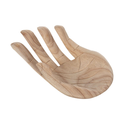 TABLETOP DECORATIVE HAND SOLID ALBESIA WOOD IN NATURAL 30x20x10