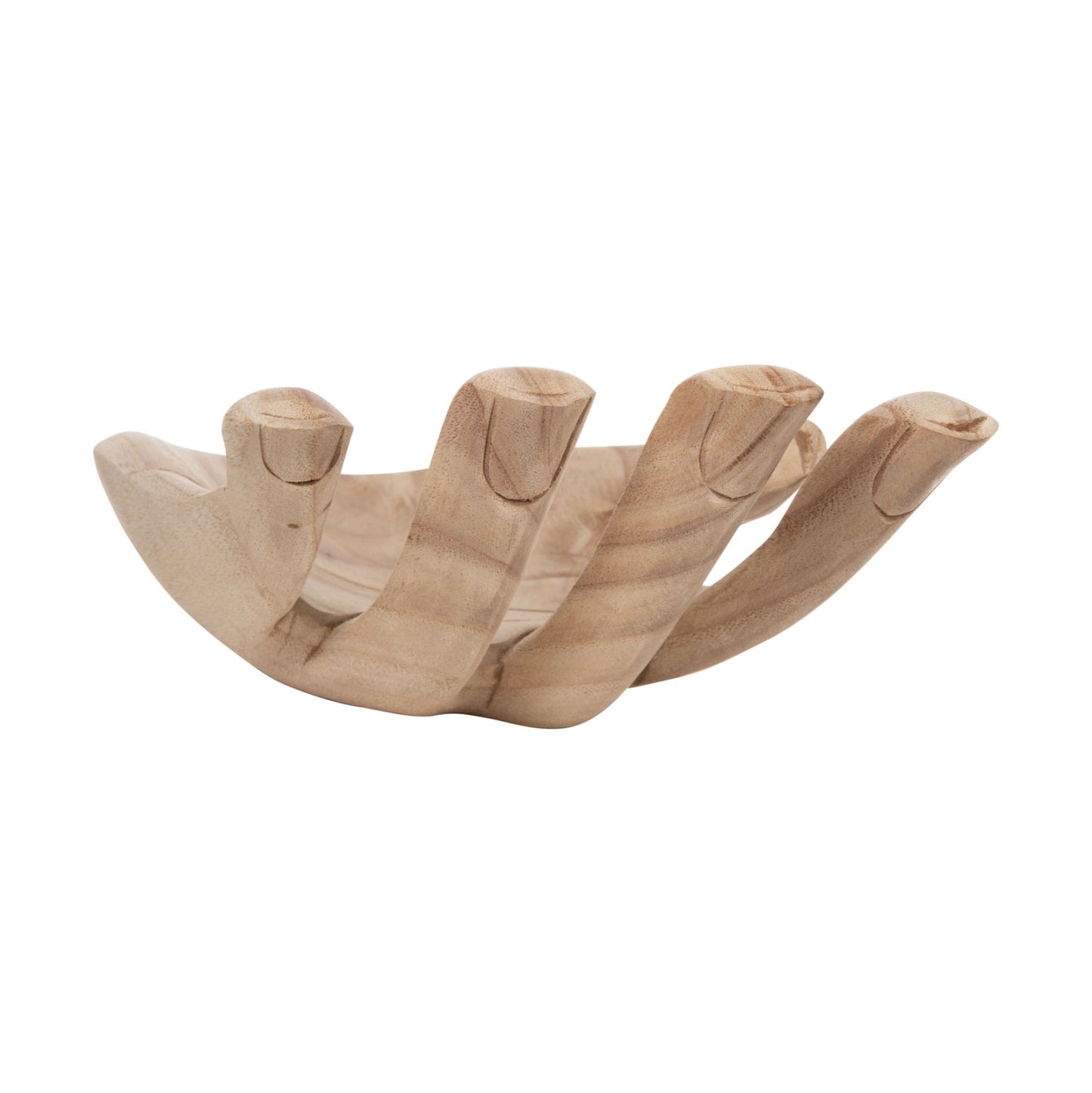 TABLETOP DECORATIVE HAND SOLID ALBESIA WOOD IN NATURAL 30x20x10