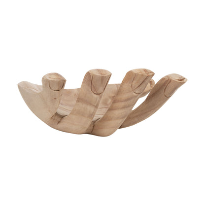 TABLETOP DECORATIVE HAND SOLID ALBESIA WOOD IN NATURAL 30x20x10