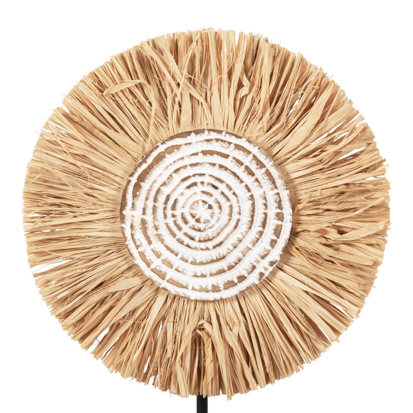 ΕΠΙΤΡΑΠΕΖΙΟ ΔΙΑΚΟΣΜΗΤΙΚΟ ΙΝΕΣ RAFFIA ΣΕ ΦΥΣΙΚΟ ΜΑΥΡΗ ΞΥΛΙΝΗ ΒΑΣΗ 18x9x43
