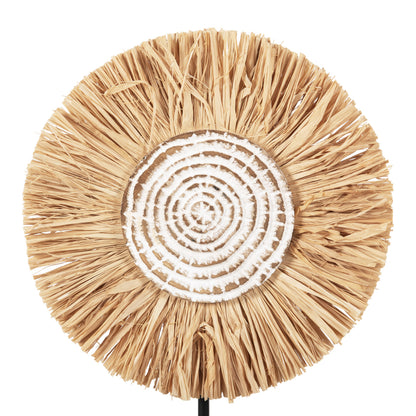 ΕΠΙΤΡΑΠΕΖΙΟ ΔΙΑΚΟΣΜΗΤΙΚΟ ΙΝΕΣ RAFFIA ΣΕ ΦΥΣΙΚΟ ΜΑΥΡΗ ΞΥΛΙΝΗ ΒΑΣΗ 18x9x43