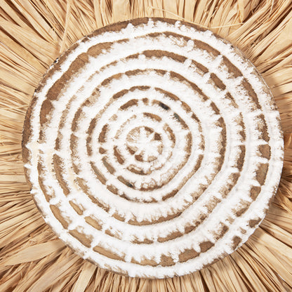 ΕΠΙΤΡΑΠΕΖΙΟ ΔΙΑΚΟΣΜΗΤΙΚΟ ΙΝΕΣ RAFFIA ΣΕ ΦΥΣΙΚΟ ΜΑΥΡΗ ΞΥΛΙΝΗ ΒΑΣΗ 18x9x43