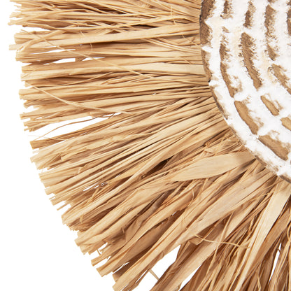 ΕΠΙΤΡΑΠΕΖΙΟ ΔΙΑΚΟΣΜΗΤΙΚΟ ΙΝΕΣ RAFFIA ΣΕ ΦΥΣΙΚΟ ΜΑΥΡΗ ΞΥΛΙΝΗ ΒΑΣΗ 18x9x43