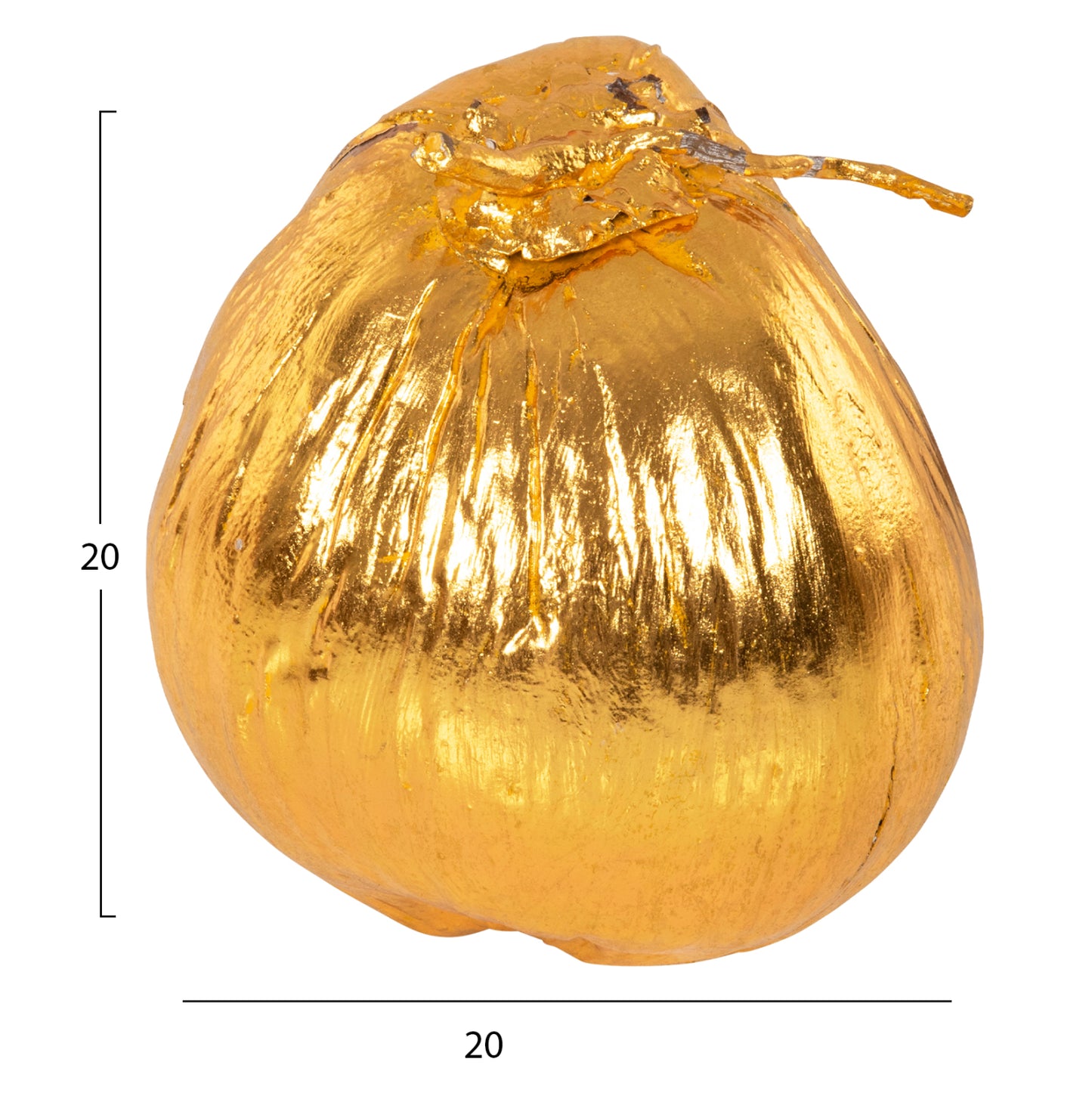 TABLETOP DECORATIVE COCONUT IN GOLD COLOR 20x20x20