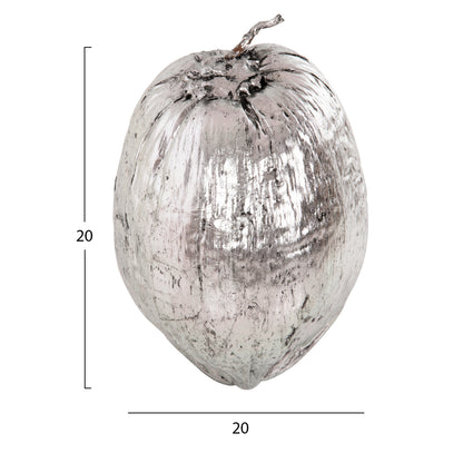 TABLE DECORATION COCONUT IN SILVER COLOUR 20x20x20