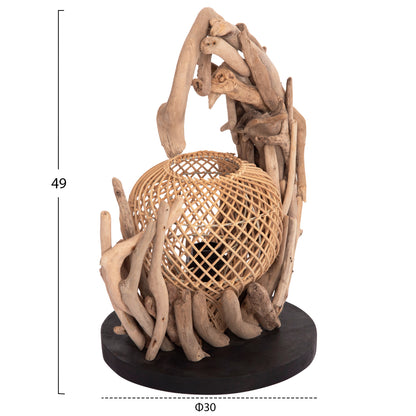 ΕΠΙΤΡΑΠΕΖΙΟ ΔΙΑΚΟΣΜΗΤΙΚΟ ΦΩΤΙΣΤΙΚΟ ASHIN DRIFTWOOD RATTAN 30x30x49