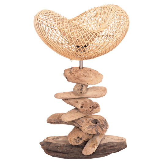 ΕΠΙΤΡΑΠΕΖΙΟ ΔΙΑΚΟΣΜΗΤΙΚΟ ΦΩΤΙΣΤΙΚΟ IVAR DRIFTWOOD & RATTAN 32x30x53