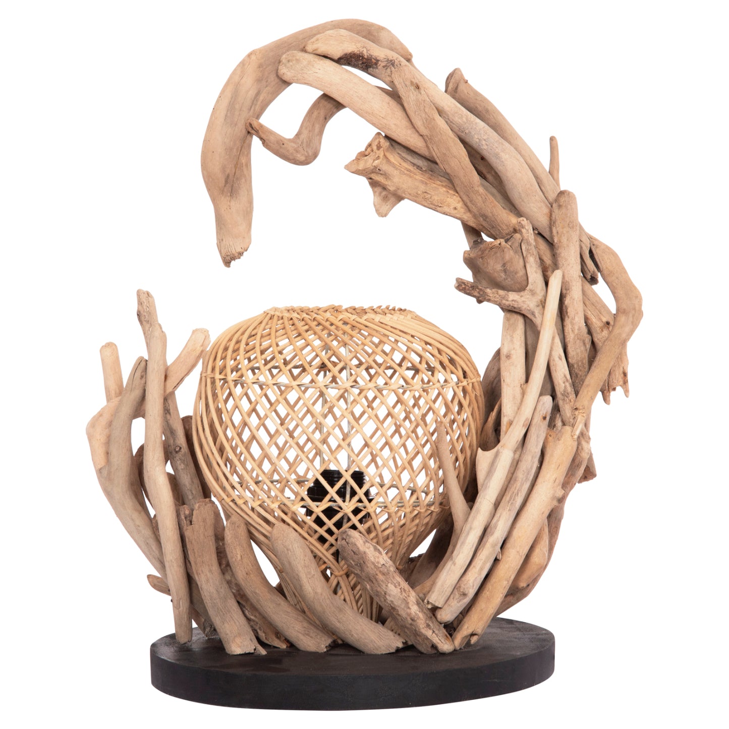ΕΠΙΤΡΑΠΕΖΙΟ ΔΙΑΚΟΣΜΗΤΙΚΟ ΦΩΤΙΣΤΙΚΟ ASHIN DRIFTWOOD RATTAN 30x30x49