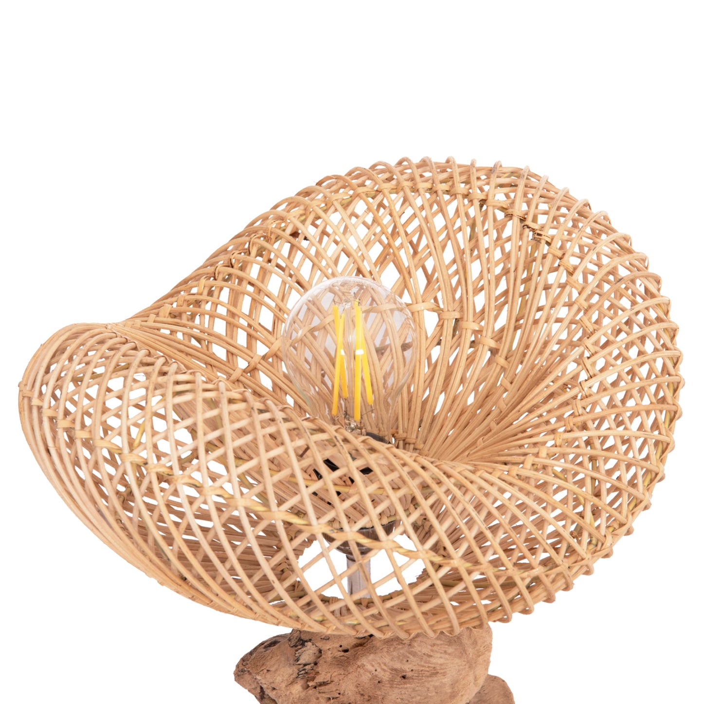 ΕΠΙΤΡΑΠΕΖΙΟ ΔΙΑΚΟΣΜΗΤΙΚΟ ΦΩΤΙΣΤΙΚΟ IVAR DRIFTWOOD & RATTAN 32x30x53