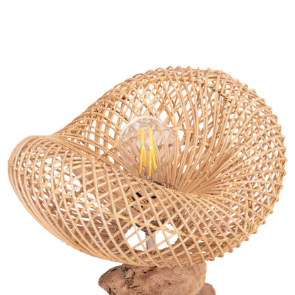 ΕΠΙΤΡΑΠΕΖΙΟ ΔΙΑΚΟΣΜΗΤΙΚΟ ΦΩΤΙΣΤΙΚΟ IVAR DRIFTWOOD & RATTAN 32x30x53