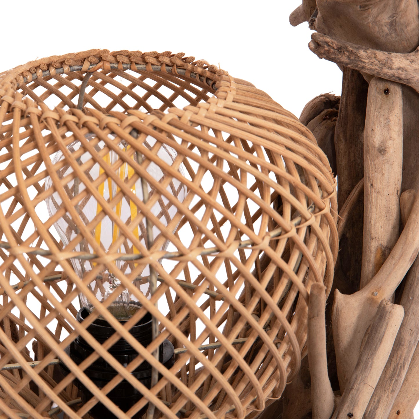 ΕΠΙΤΡΑΠΕΖΙΟ ΔΙΑΚΟΣΜΗΤΙΚΟ ΦΩΤΙΣΤΙΚΟ ASHIN DRIFTWOOD RATTAN 30x30x49