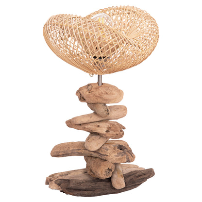 ΕΠΙΤΡΑΠΕΖΙΟ ΔΙΑΚΟΣΜΗΤΙΚΟ ΦΩΤΙΣΤΙΚΟ IVAR DRIFTWOOD & RATTAN 32x30x53