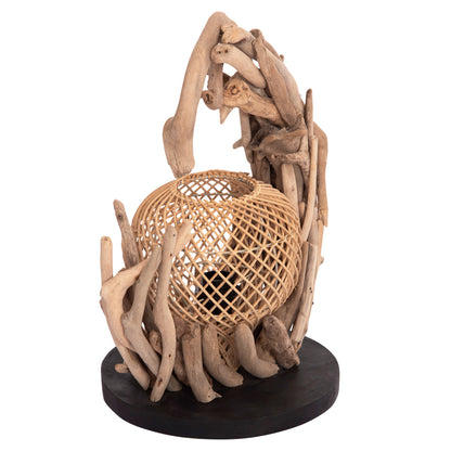 ΕΠΙΤΡΑΠΕΖΙΟ ΔΙΑΚΟΣΜΗΤΙΚΟ ΦΩΤΙΣΤΙΚΟ ASHIN DRIFTWOOD RATTAN 30x30x49