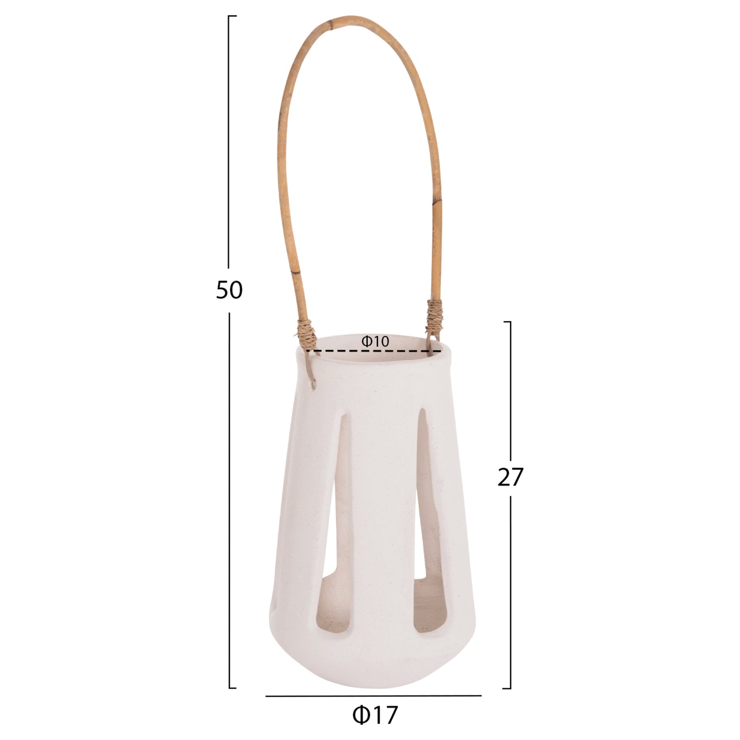 ΕΠΙΤΡΑΠΕΖΙΟ ΦΑΝΑΡΙ ERANTYL ΛΕΥΚΟ FIBER CEMENT & ΧΕΡΟΥΛΙ RATTAN Φ17x27
