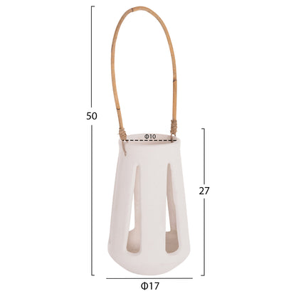 ΕΠΙΤΡΑΠΕΖΙΟ ΦΑΝΑΡΙ ERANTYL ΛΕΥΚΟ FIBER CEMENT & ΧΕΡΟΥΛΙ RATTAN Φ17x27