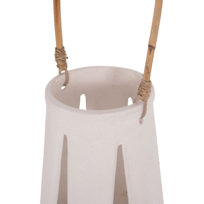 ΕΠΙΤΡΑΠΕΖΙΟ ΦΑΝΑΡΙ ERANTYL ΛΕΥΚΟ FIBER CEMENT & ΧΕΡΟΥΛΙ RATTAN Φ17x27