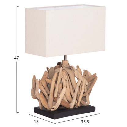 ΕΠΙΤΡΑΠΕΖΙΟ ΟΡΘΟΓΩΝΙΟ ΦΩΤΙΣΤΙΚΟ TWIGGY DRIFTWOOD & ΛΕΥΚΟ ΚΑΠΕΛΟ 35.5x15x47