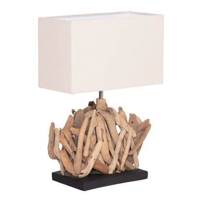 ΕΠΙΤΡΑΠΕΖΙΟ ΟΡΘΟΓΩΝΙΟ ΦΩΤΙΣΤΙΚΟ TWIGGY DRIFTWOOD & ΛΕΥΚΟ ΚΑΠΕΛΟ 35.5x15x47