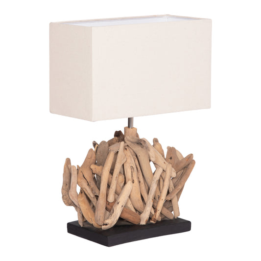 ΕΠΙΤΡΑΠΕΖΙΟ ΟΡΘΟΓΩΝΙΟ ΦΩΤΙΣΤΙΚΟ TWIGGY DRIFTWOOD & ΛΕΥΚΟ ΚΑΠΕΛΟ 35.5x15x47