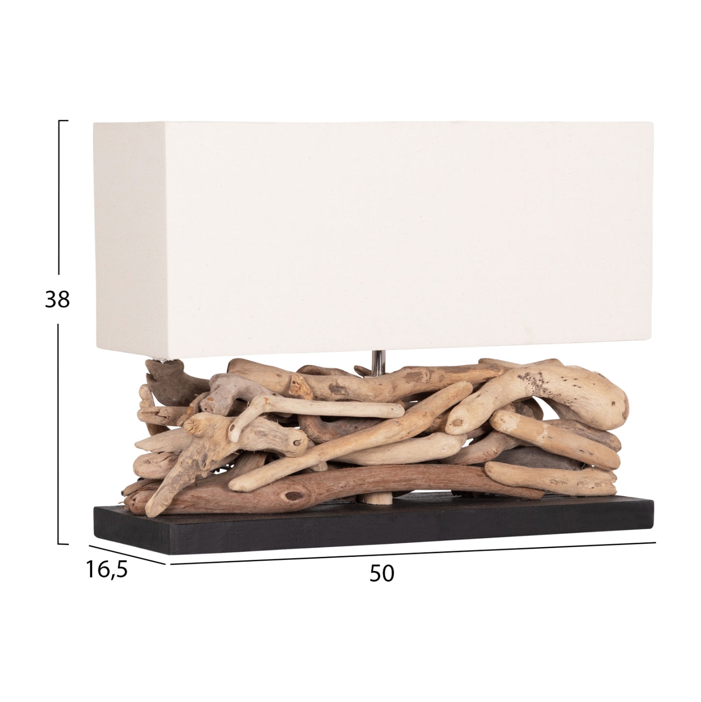 ΕΠΙΤΡΑΠΕΖΙΟ ΟΡΘΟΓΩΝΙΟ ΦΩΤΙΣΤΙΚΟ TWIGGY DRIFTWOOD & ΛΕΥΚΟ ΚΑΠΕΛΟ 50x16,5x38