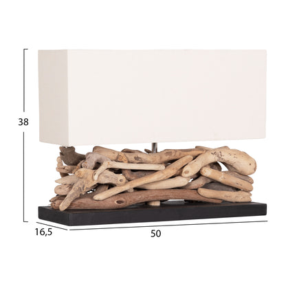 ΕΠΙΤΡΑΠΕΖΙΟ ΟΡΘΟΓΩΝΙΟ ΦΩΤΙΣΤΙΚΟ TWIGGY DRIFTWOOD & ΛΕΥΚΟ ΚΑΠΕΛΟ 50x16,5x38