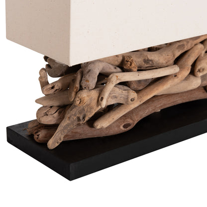 ΕΠΙΤΡΑΠΕΖΙΟ ΟΡΘΟΓΩΝΙΟ ΦΩΤΙΣΤΙΚΟ TWIGGY DRIFTWOOD & ΛΕΥΚΟ ΚΑΠΕΛΟ 50x16,5x38