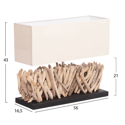 ΕΠΙΤΡΑΠΕΖΙΟ ΟΡΘΟΓΩΝΙΟ ΦΩΤΙΣΤΙΚΟ TWIGGY DRIFTWOOD & ΛΕΥΚΟ ΚΑΠΕΛΟ 56x16.5x43