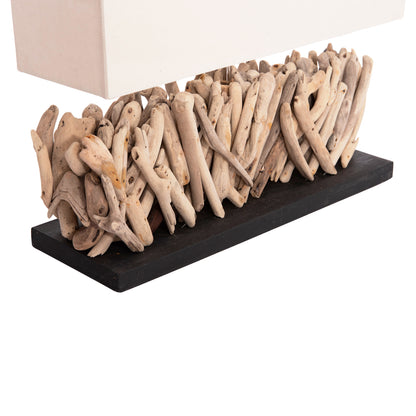 ΕΠΙΤΡΑΠΕΖΙΟ ΟΡΘΟΓΩΝΙΟ ΦΩΤΙΣΤΙΚΟ TWIGGY DRIFTWOOD & ΛΕΥΚΟ ΚΑΠΕΛΟ 56x16.5x43